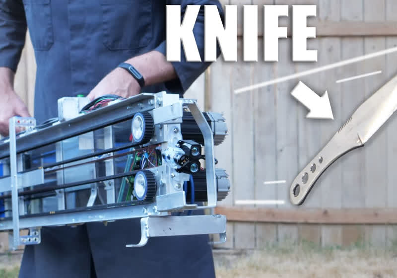 YouTube engineer builds an insanely accurate knife-throwing gun | TechSpot