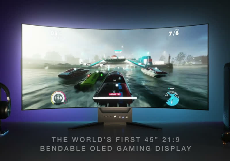 Corsair reveals 45-inch OLED gaming monitor that can bend from flat to ...