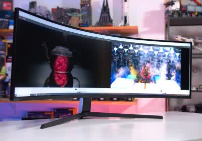 samsung odyssey neo g9 amd monitor 8k with video