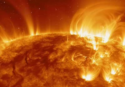 huge earth sun solar flares