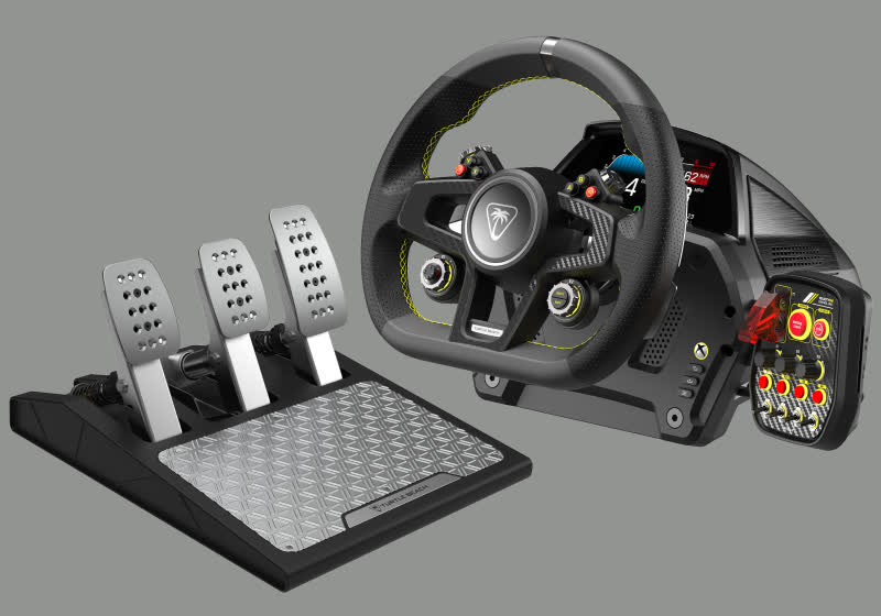 Turtle Beach new racing wheel and pedal kit includes digital dashboard