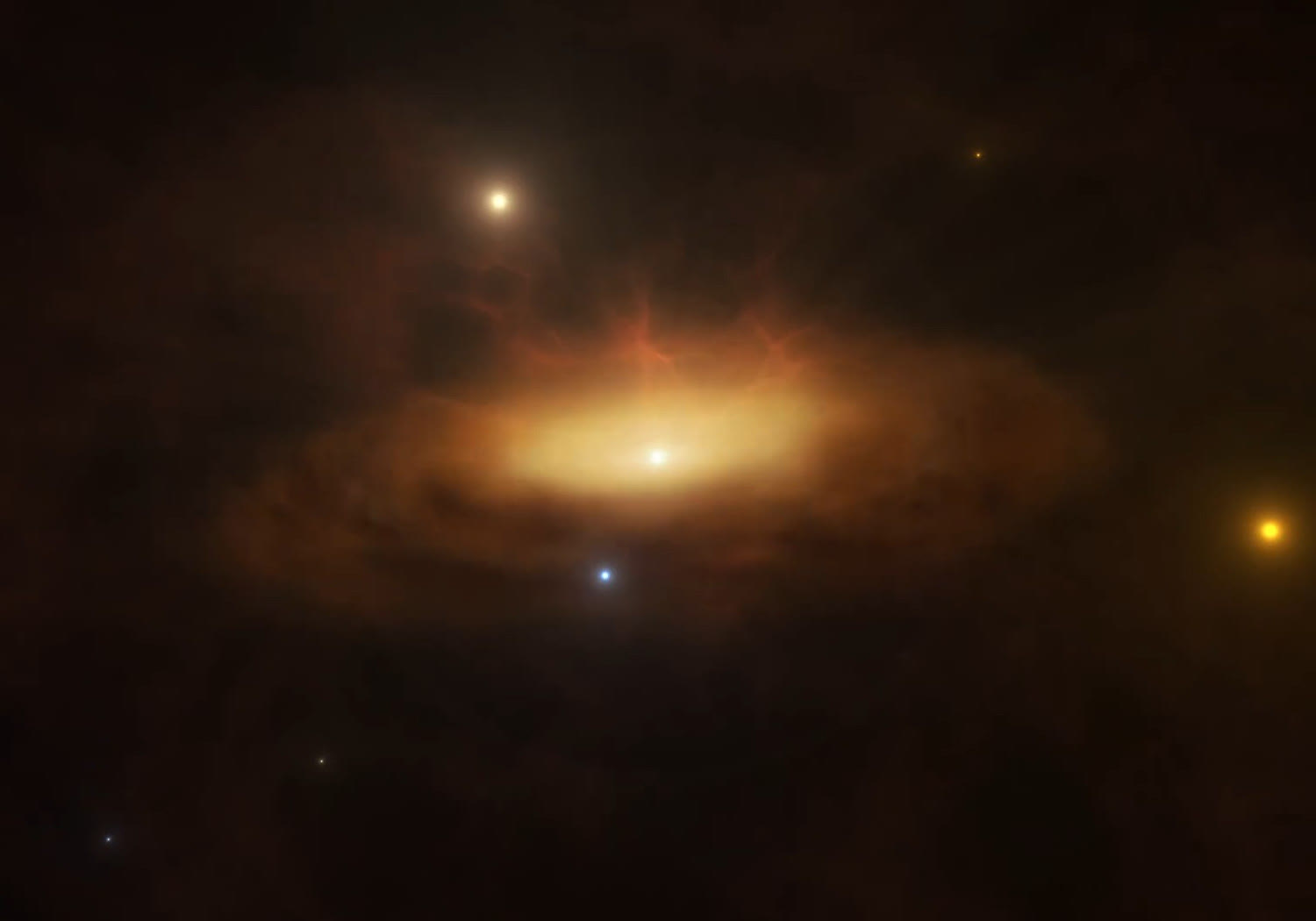 Astronomers witness ultrarare real-time formation of a supermassive black hole