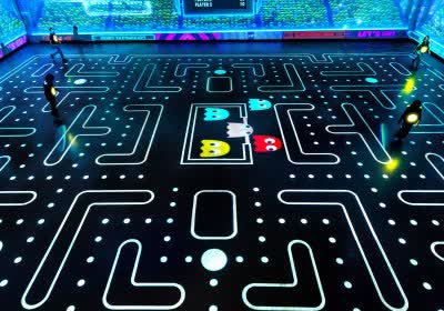 pac-man bandai namco retro gaming pacman with video
