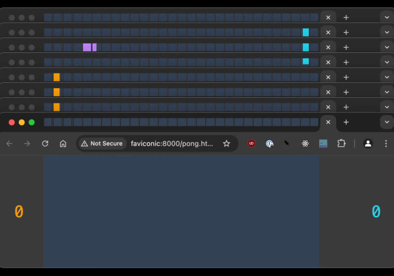 Developer makes Pong playable across 240 Chrome tabs using synced favicons