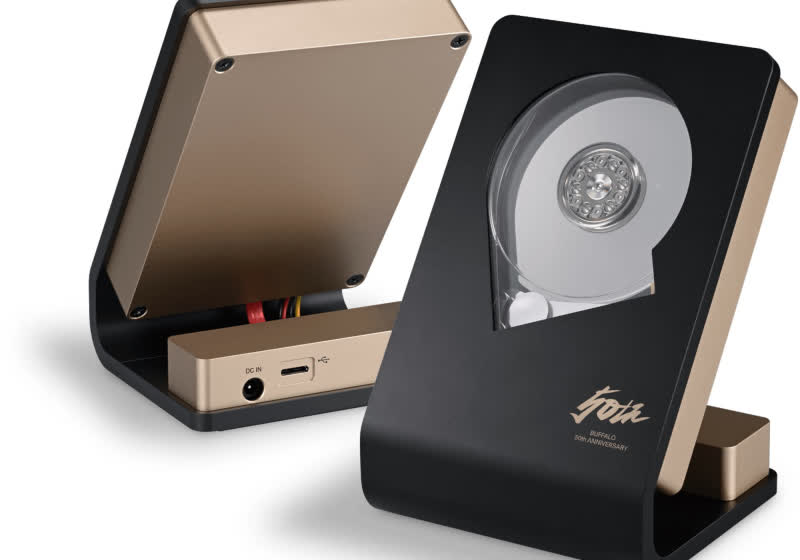 Buffalo Japan is selling a transparent hard disk drive for its 50th anniversary