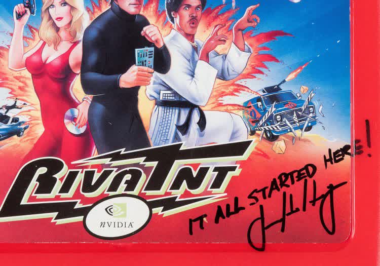 nvidia riva tnt nvidia gpu nvidia ceo auction memorabilia signatures jensen huang