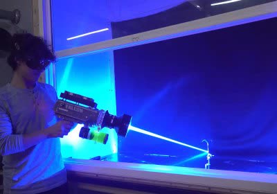 youtuber with video youtube laser