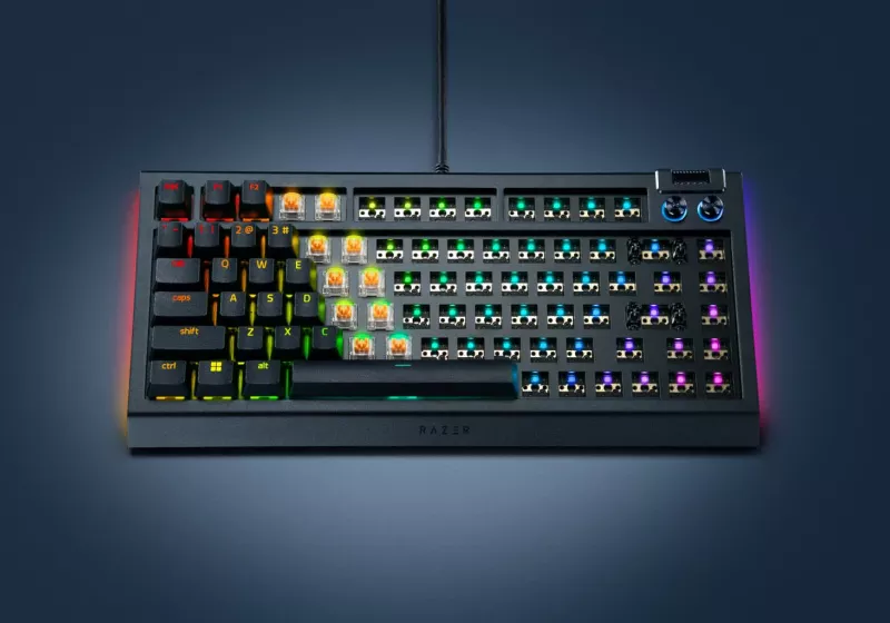 Razer unveils BlackWidow V4 75% barebones keyboard with no switches or keycaps