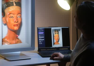 glass with video display monitor holograms looking glass