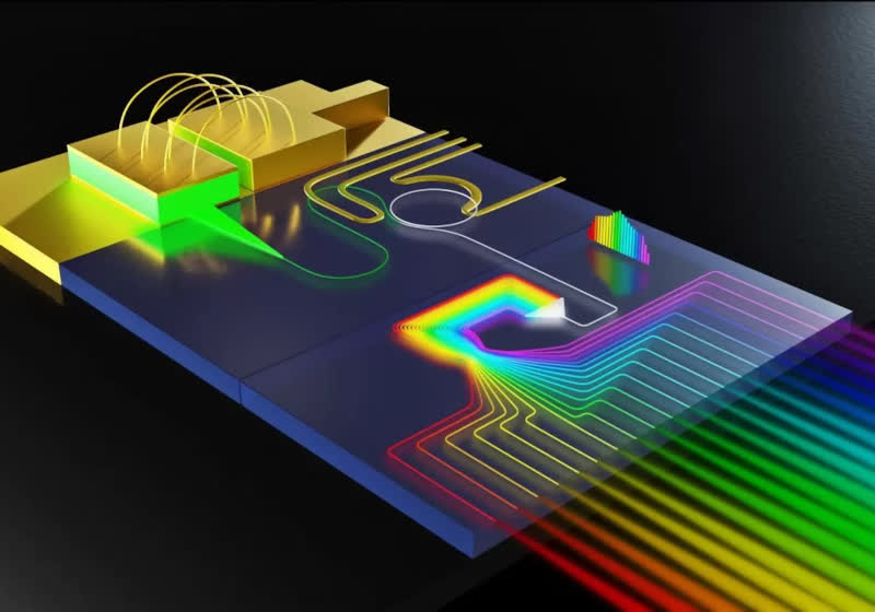This silicon chip creates dozens of laser beams from one source &ndash; and could reshape data centers