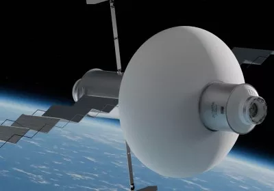 proposed space station deployed single launch modular space station