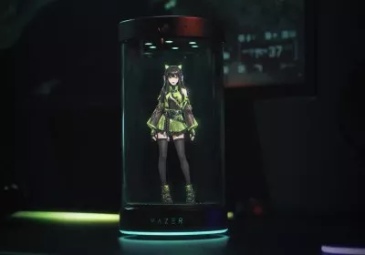 razer ces hologram gok waifu with video