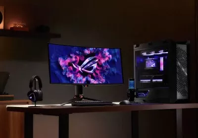 asus rog rgb oled monitor with video