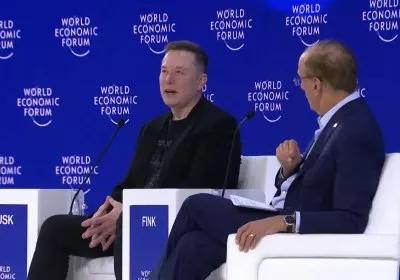 elon musk world economic forum with video