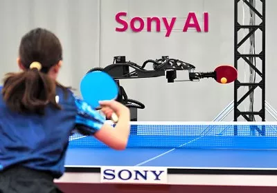 sony robots machine learning table tennis