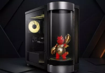 msi meg vision x2 luckyclaw holostage computex gaming desktop hologram with video