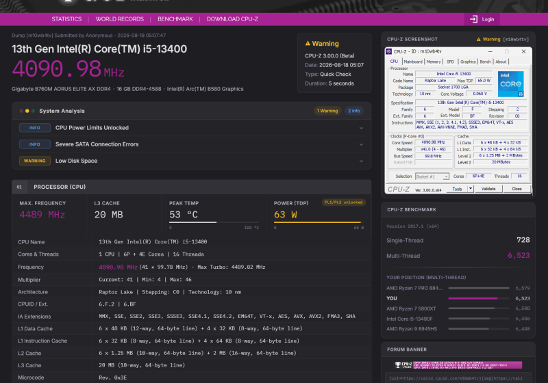 CPU-Z version 3 adds PC health checks to the classic system information tool