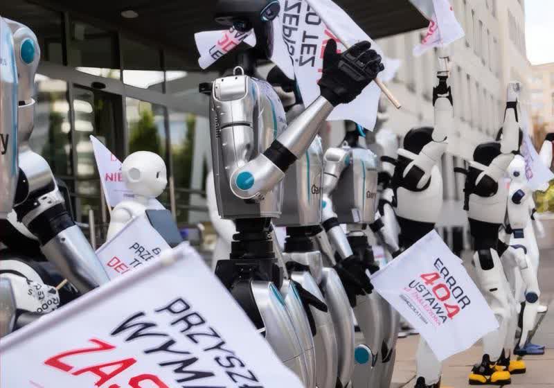 Robots Protest in Poland Over AI Job Threats